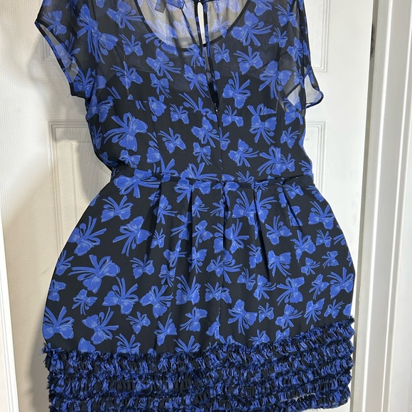 LC Lauren Conrad Black and Blue Floral Mini Dress - Picture 3 of 5